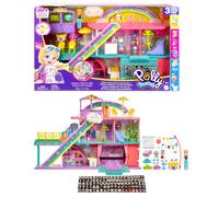 Polly Pocket Sweet Adventures Rainbow Mall, 3 Floors, 9 Play Areas, 35+ Accessories Including 3-inch Polly Doll, Great Gift Ages 4 Years Old & Up