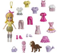 Polly Pocket Travel Toy with 3-inch Doll & 18 Accessories Puppy & Flower-Themed Fashion Pack