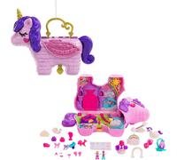 Polly Pocket Unicorn Party Large Compact Playset with Micro Polly & Lila Dolls 25+ Surprises to Discover & Fun Princess Party Play Areas Bou