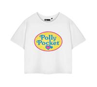 Polly Pocket Womens/Ladies Retro Logo Cropped Short-Sleeved XL White NS9452