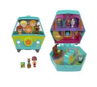 Polly Pocket x Scooby Doo Partnership Compact, Micro Dolls and Playset, Scooby and Velma Dinkley Dolls, Mystery Machine Toy Car, JKC85