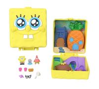 Polly Pocket x SpongeBob Partnership Compact, Micro SpongeBob & Patrick Dolls and Playset, 7 Accessories Including Pet Gary, JKC84