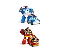 (Polly + Roy) Robocar Poli Toy Car Transformed Pull Back Robot Kids Car Toys Action Figure