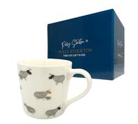 Polly Stockton Chic Sheep Mug - Ceramic Coffee & Tea Mug with Charming Animal Design. Tasteful Everyday Homeware, a Thoughtful Gift for All Animal Lovers - 400ml Capacity.
