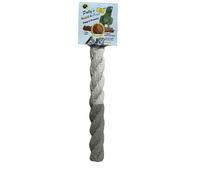 Polly's Sand-E-Rope Safety Bird Perch Toy-Trims Nails & Beak-Promotes Healthy Feet-Safe Non-Toxic-Bird Supplies for Bird Cages (Silver, Small)