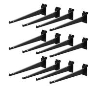 Polmart 12" Heavy Duty Slatwall Shelf Support Hooks, Black