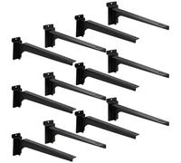 Polmart 12" Heavy Duty Slatwall Shelf Support Hooks, Black