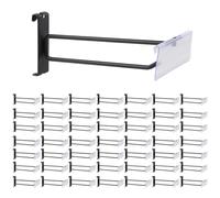 Polmart Heavy Duty Gridwall Panel Double-Bar Hooks, Black - 50 Pack (8-inch)