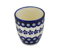 Polmedia Polish Pottery 6 oz Stoneware Tumbler H9486B Hand Painted from Zaklady Ceramiczne in Boleslawiec Poland. Shape S809B(GU936) Pattern P1419A(166A)