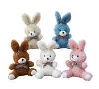 PolMinrs 5 Pack Mini Animal Plush Toy Assortment (16cm) Rabbit Plush for Small Animals Plush Keychain Decoration,Backpack Decoration Carnival Prizes,Birthday or Various Festive Room Decor Gifts
