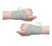 PolMinrs Wrist Supports 1Pair, Air Mesh Wrist Straps Right and Left Hand, Wrist Compression Strap and Support Wrist Brace Sport Unisex One Size Adjustable for Fitness (Grey)
