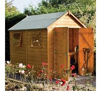 polmont wooden garden apex shed in honey brown 8x6