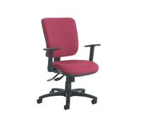 Polnoon High Back Fabric Operator Office Chair With Height Adjustable Arms, Diablo