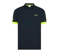 Polo Big Logo Fluo - male - Sun68 - Polo Shirts - Blue - M - Tops M