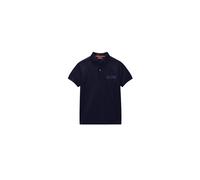 New Box Logo Cotton Short Sleeve Polo by Napapijri, Dark Blue, 4
