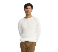 Polo Club Mens Crew Neck Cable Knit Sweater PULLOVER14 - White Cotton - Size Small