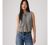 Polo Collar Sleeveless Jumper grey