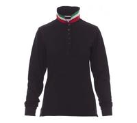 Polo Donna Long Nation Nera Italia A Manica Lunga Payper - Cameriera Barista