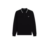 Fred Perry Mens Long Sleeve Twin Tipped Polo Shirt - Colour: 350 Black - Size: Large
