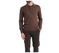 Polo in maglia manica lunga lana e seta - male - Gran Sasso - Polo Shirts - Brown - 5XL - Tops 5XL