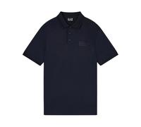 Polo in misto modal con logo - male - Emporio Armani EA7 - Polo Shirts - Blue - 2XL - Tops 2XL