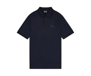 Polo in misto modal con logo - male - Emporio Armani EA7 - Polo Shirts - Blue - M - Tops M