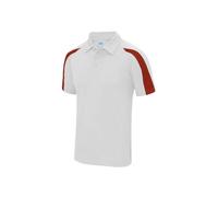 AWDis Cool Contrast Polo Arctic White/Fire Red