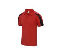 AWDis Cool Contrast Polo Fire Red/Jet Black