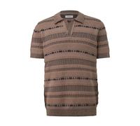 Polo Knit Sweater with Ribbed Collar and Cuffs s.Oliver Marron 3XL
