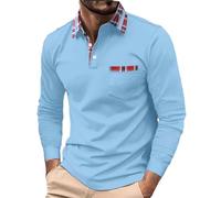 Polo Largo con Cuello de algodón para Hombre, top Informal con Media cremallera, Camisas Henley con cremallera para Hombre, Manga Larga