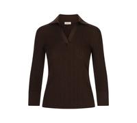 Polo Manica 3/4 - female - Agnona - V-neck Knitwear - Brown - S - Knitwear S
