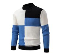 Polo Neck Jumpers for Men Jumper with Mock Shirt Collar, Loungewear Long Sleeves Comfortable Thickened Autumn Winter Hooded Soft Warm Knitted Stand Collar Casual Round Slim Fit Sweatshirts Sport Work
