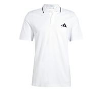 adidas Men's Essential Three Stripes Pique Polo Shirt, White/Black, XXL