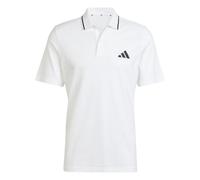 adidas Men's Essentials Small Logo Pique Polo Shirt, White/Black, L