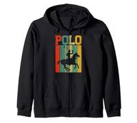 Polo Players Horseback Riding Horse Equestrian Sports Zip Hoodie