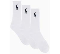 Polo Ralph Lauren 3 Pack Big Pony Crew Socks, White, Men White