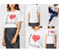 Polo Ralph Lauren Big Heart T-shirt Loose Fit Luxury Cotton Shirt Top Blouse S