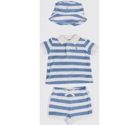 POLO RALPH LAUREN Boy's 3-Piece Set with Striped Cotton Polo Shirt - Size: 9M - unisex