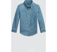 POLO RALPH LAUREN Boy's Denim Shirt with Button-Down Collar and Pony Logo - Size: 3 - male