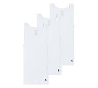 POLO RALPH LAUREN boys Multi-pack Tank Top Undershirt Multi-pack Tank Top Undershirt (pack of 3), White 3-pack, M