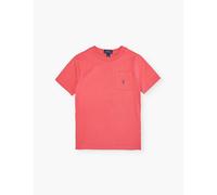 Polo Ralph Lauren Boys Red Kids Boys' Logo-embroidered Patch-pocket Cotton-jersey T-shirt 3 Years