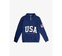 Polo Ralph Lauren Boys Spring Nvy Kids Boys' Usa Brand-print Cotton-blend Jersey Sweatshirt M