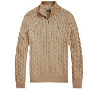 Polo Ralph Lauren Mens Cable Knit Quarter-Zip Jumper - Colour: 003 Camel Melange - Size: Large