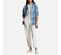 Polo Ralph Lauren Women's Long Sleeve Button Front Shirt - Blue/White Multi Plaid - XS
