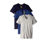 Polo Ralph Lauren Classic Fit Undershirt w/Wicking 3-Pack V-Necks Andover Heather/Bali Blue/Cruise Navy MD, Andover Heather/Bali Blue/Cruise Navy, Medium