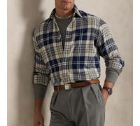 Polo Ralph Lauren Mens Custom Fit Plaid Brushed Flannel Shirt - Colour: 001 6553 Off White/Navy - Size: Medium Medium