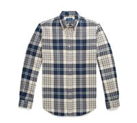 Polo Ralph Lauren Custom Fit Plaid Brushed Flannel Shirt Off White/Navy