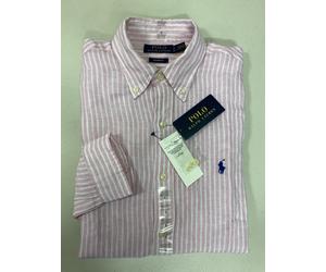 Polo Ralph Lauren Custom Fit Striped Linen Men’s Long Sleeve Shirt Small