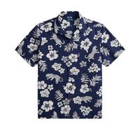 Polo Ralph Lauren Custom Fit Striped Linen Shirt Jaguar Tropical