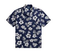 Polo Ralph Lauren Custom Fit Striped Linen Shirt Jaguar Tropical